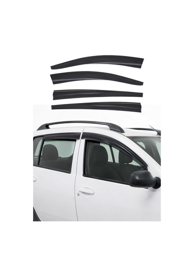 Dacia Sandero Stepway Hb 2008-2020 Uyumlu Araca Özel Sport Style Akrilik Cam Rüzgarlığı Koyu 4 Parça