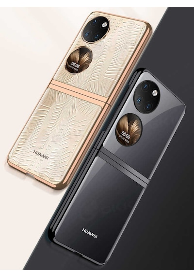 Rba Aksesuar Huawei P50 Pocket Kılıf Rba Kıpta Kapak - Siyah Siyah