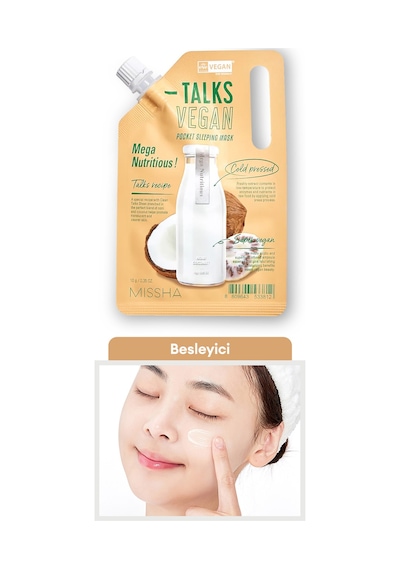 Missha Besleyici&Aydınlatıcı Vegan Uyku Maskesi10g Talks Vegan Squeeze Pocket Sleeping Mask Mega Nutritious