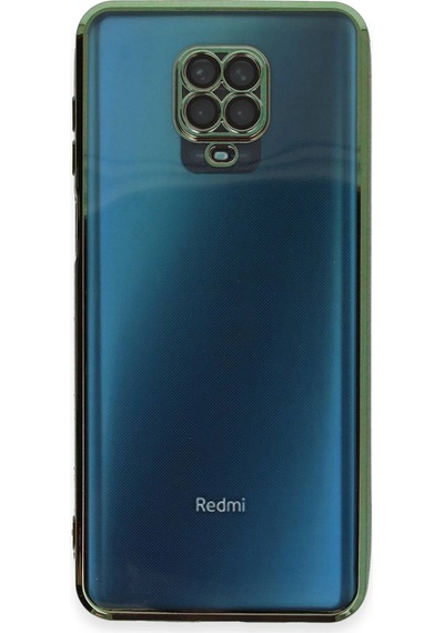 Gld-spt- Newface Xiaomi Redmi Note 9 Pro Kılıf Razer Lensli Silikon - Yeşil