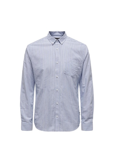 Only & Sons Only&sons Erkek Çizgili Gömlek 22027766 Açık Mavi