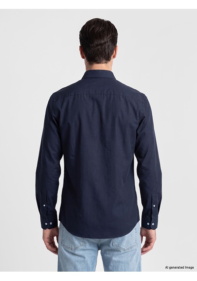 Lcw Busıness Lacivert Slim Fit Erkek Basic Gömlek