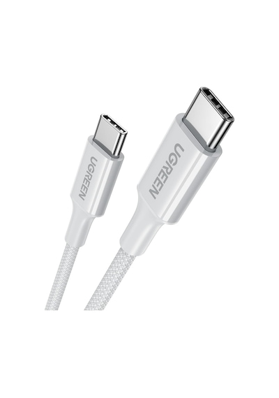 Usb-c 60w 3a Qc Pd Örgülü Hızlı Şarj Kablosu, 1 Metre, Beyaz, 35218 Diger