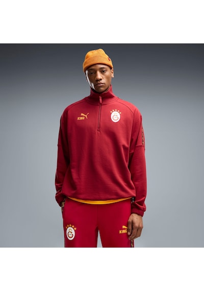 Puma Galatasaray Kıng Erkek Fermuarlı Geniş Kesim Sweatshırt 787645 01 Kırmızı