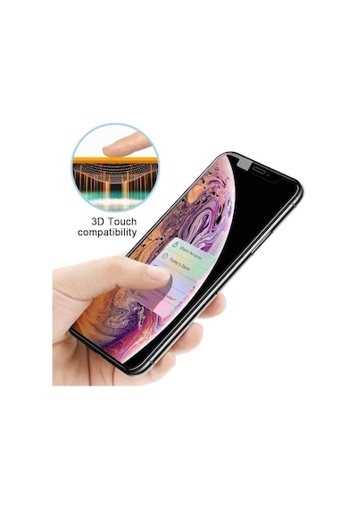 Apple Uyumlu  iPhone Xs Max 5D Tam Kaplayan Ekran Koruyucu Cam -