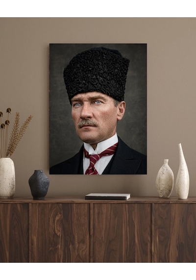 Mustafa Kemal Atatürk Büyük Küçük Tablo Ev Duvar Salon Ofis Hediyelik Dekarasyon Premium Duvar Süs
