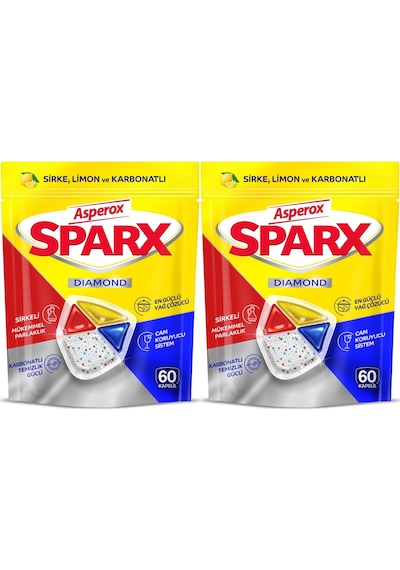 Asperox Sparx Diamond Bulaşık Makinesi Deterjanı Kapsül Tablet 120
