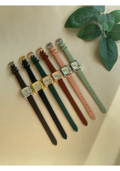 Rub061 25 Mm Rubsey Retro Minimal Deri Kordon Vintage Kadın Kol Saati Siyah