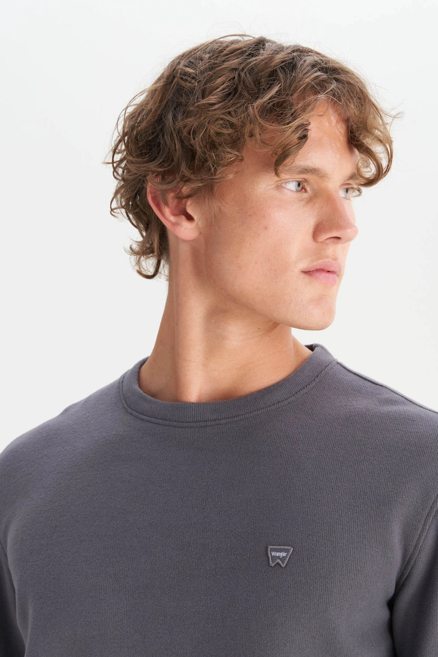 Wrangler Pamuklu Regular Fit Gri Erkek Sweatshirt Mw242262035 Gri