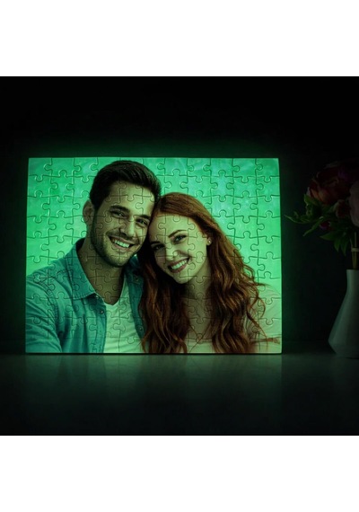 Bk Gift Kişiye Özel Fotoğraflı 99 Parça A4 Fosforlu Puzzle -1, Gece Parlayan Puzzle, Sevgiliye Ve Ev Hediyesi Kobitmeyencom36674 Bk Gift