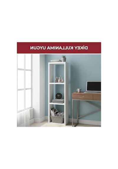 Modern Tasarım Yatay Dikey Kullanım İçin Elmas Dekoratif Kitaplık Abanoz - Beyaz Modern Tasarım Yatay Dikey Kullanım İçin Elmas Dekoratif Kitaplık Abanoz - Beyaz