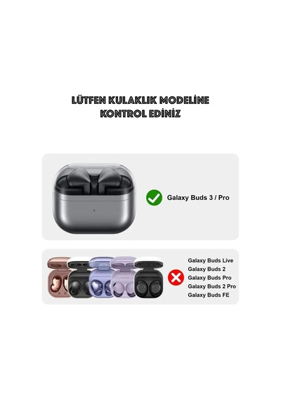 Samsung Galaxy Buds3 - Samsung Galaxy Buds3 Pro İle Uyumlu Kılıf Kancalı Yıkanabilen Silikon Kılıf Pembe