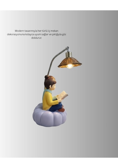 Hubrendy Tekno Sevgiliye Özel Çift Figürlü Led Masa Lambası Okuyan Çift Tasarım Diğer