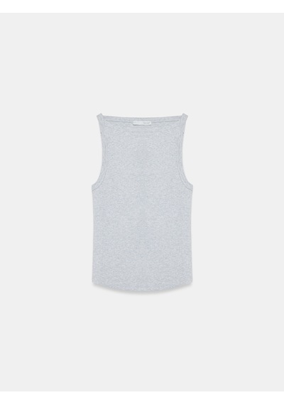 Dilvin 32892 Halter Yaka Top-gri Melanj
