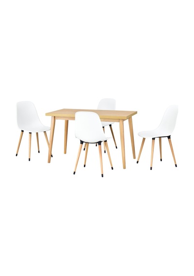 Vilinze Eames Sandalye Avanos Ahşap Mdf Mutfak Masası Takımı - 70x120 Cm Natürel