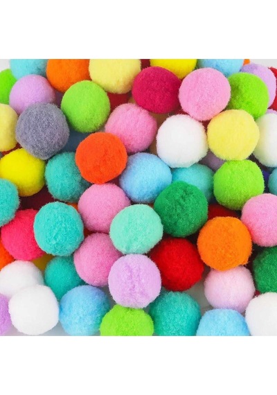 Ponpon 3 Cm Karışık Renk 25 Li Bubu-pon003
