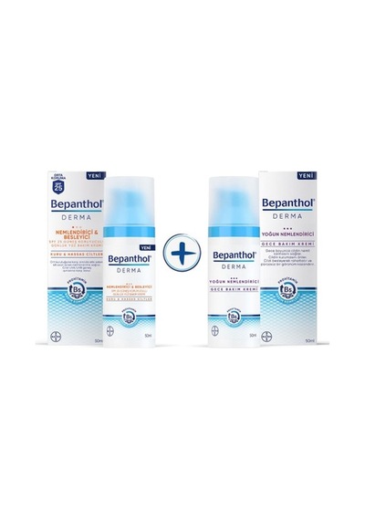 Bepanthol Derma Nemlendirici & Besleyici Spf 25 Günlük Yüz Kremi 50 ML + Gece Bakım Kremi 50 ML