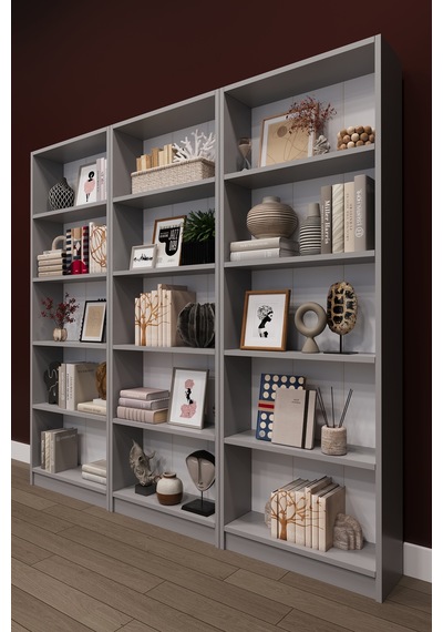 Lüks 15 Raflı Ev Ofis Kitaplık %100 Mdf Modern Dekoratif Kütüphane Kitaplık K004 Kül Gri Lüks 15 Raflı Ev Ofis Kitaplık %100 Mdf Modern Dekoratif Kütüphane Kitaplık K004 Kül Gri