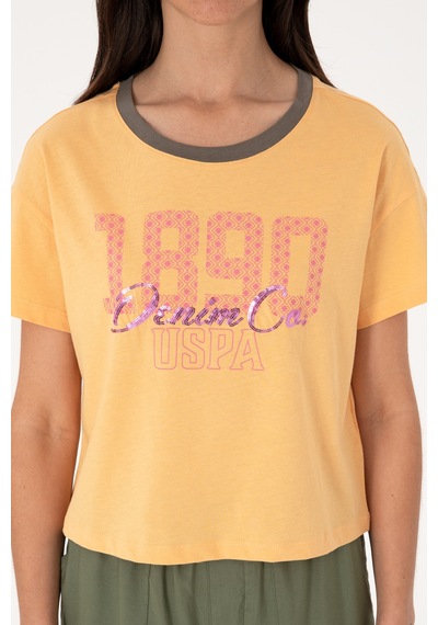U.S. Polo Assn. Kadın Turuncu Bisiklet Yaka Tişört 50299732-VR202