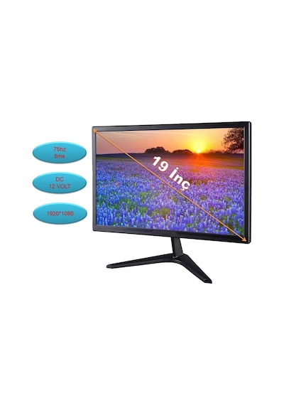 19'' Monitör, 1920x1080 Çözünürlük, 5ms Tepki Süresi, 75hz , Hdmı & Vga, 12 Volt, Full Hd