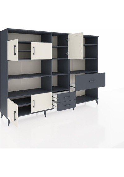 Hyperion Dolap 13 Raflı 3 Çekmeceli 5 Kapaklı 220x44x163 Antrasit Antrasit-aytaşı/antrasit Hyperion Dolap 13 Raflı 3 Çekmeceli 5 Kapaklı 220x44x163 Antrasit Antrasit-aytaşı/antrasit