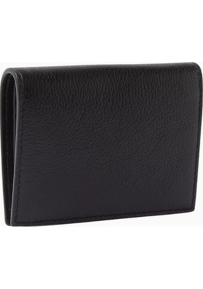 Marni Bifold Calfskin Deri Cüzdan, El Dikişli Logo Detaylı Siyah