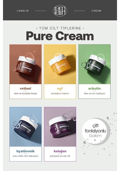 Lamelin Arbutin İçeren Leke ve Yüz Bakım Kremi Lamelin Arbutin Pure Cream 50 ML
