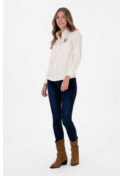 U.s. Polo Assn. Kadın Gömlek Desenli 50308653-vr256 İnci