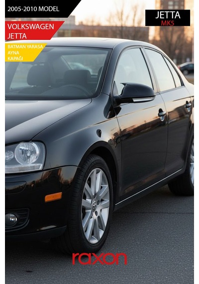Volkswagen Jetta 2005-2010 Mk5 Batman & Yarasa Ayna Kapağı Parlak Piano Black Sport