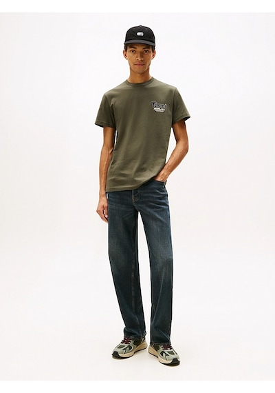 Tommy Hilfiger Tjm Slım Font Play Tee Erkek Yeşil T-shirt - Dm0dm22049