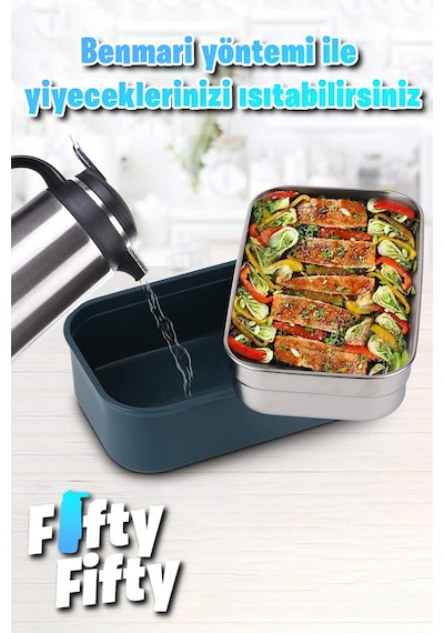 Vagonlife Bento Lunch Box 1600 Ml 2 Kat Sefer Tası Paslanmaz Çelik -fflbox2221