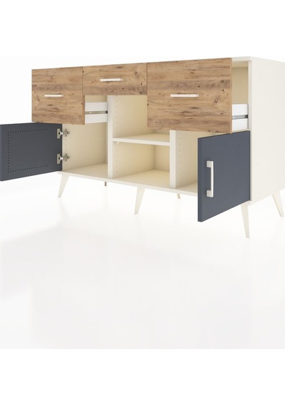 Hyperion Konsol Tek Raflı 3 Çekmeceli 3 Kapaklı 132x44x83 Aytaşı-antrasit/çam Antrasit/çam Hyperion Konsol Tek Raflı 3 Çekmeceli 3 Kapaklı 132x44x83 Aytaşı-antrasit/çam Antrasit/çam