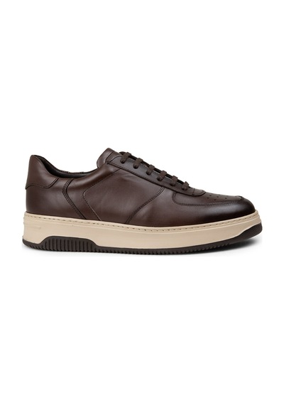 Deery Hakiki Deri Kahverengi Erkek Sneaker Ayakkabı - 01965Mkhve06 Kahverengi