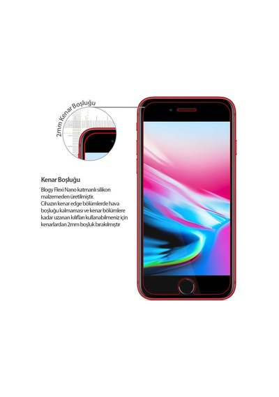 Blogy Apple Uyumlu   iPhone 8 Plus / 7 Plus İle Flexi Nano Ekran Koruyucu