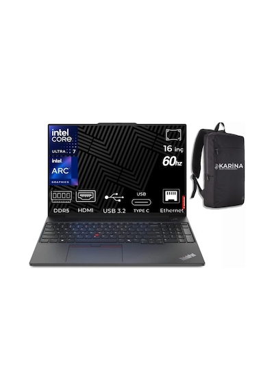 Lenovo ThinkPad E16 Gen 3 21SR006RTX-K04 96 GB 512 GB 16" Free Dos Dizüstü Bilgisayar