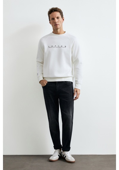 Lufian Cooper Erkek Sweatshirt Kırık Beyaz Kırık Beyaz 112030198100510
