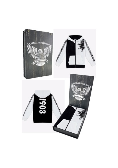 Beşiktaş Kartal Baskılı Kapüşonlu Çocuk Sweat Kutulu 001