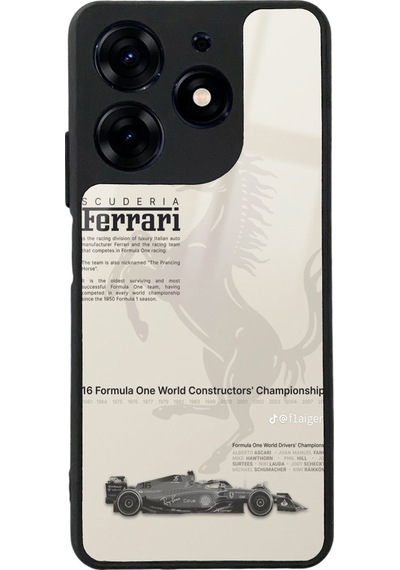 Tecno Spark 10 Pro Ferrari Tasarımlı Glossy Telefon Kılıfı Çok Renkli