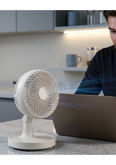 Masaüstü Mini Fan 2 Hızlı Otomatik Salınımlı Uczzzsf7733vantilatör-4
