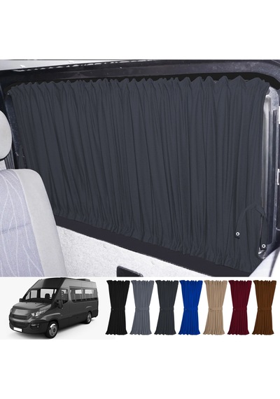 Pandami Iveco Daily 6/7 Nesil Uzun Şase 2014-2023 Uyumlu Füme Raylı Oto Perde Takımı