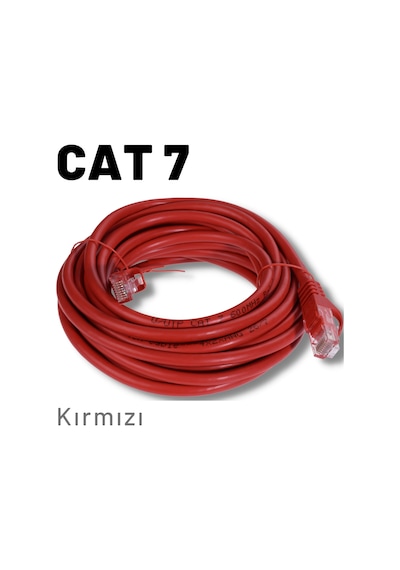 Irenis CAT7 Kablo Ethernet Network İnternet Lan Ağ Kablosu 3 M-Kırmızı