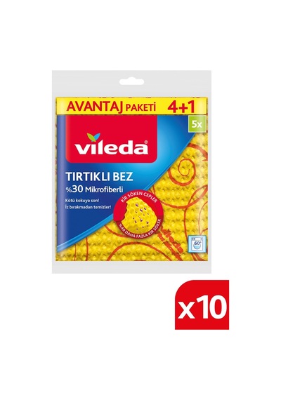 Vileda Tırtıklı 30% Mikrofiberli Mutfak Bez 10 x 5'li