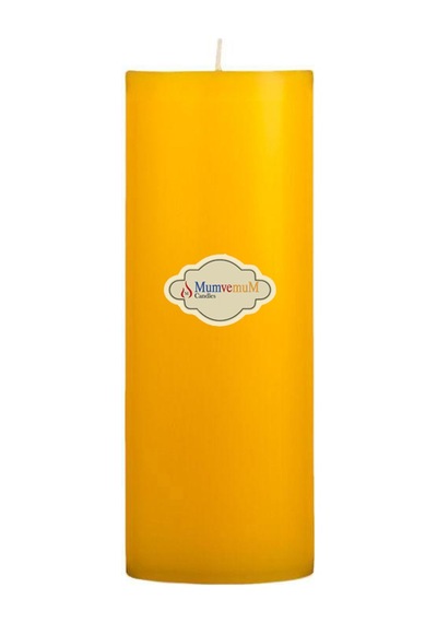 Limon Kokulu 7x15 Sarı Silindir Mum Sarı