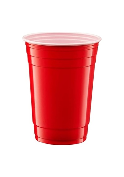 25 Adet İkonik Amerikan Parti Bardağı Kırmızı Plastik Bardak Tek Kullanımlık 16 Oz - 500 Ml Diğer