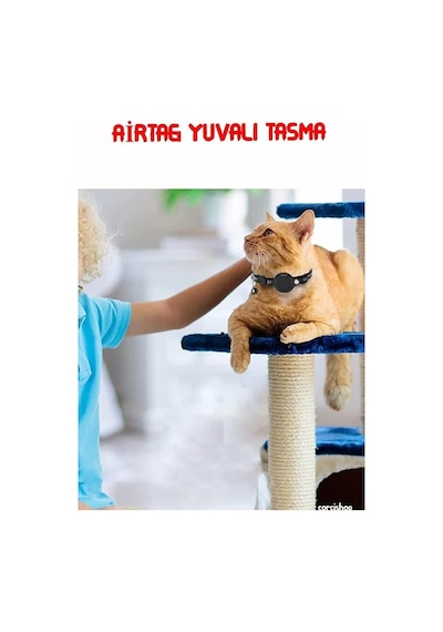 Airtag Uyumlu Kedi Ve Köpek Tasması Kilitli Güvenlik Aparatı Pembe