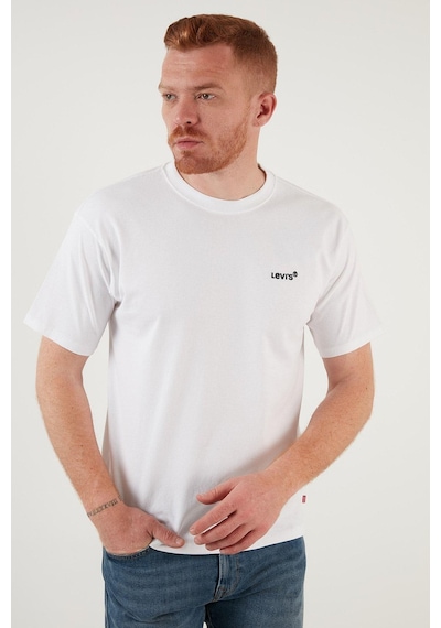 Levi's Relaxed Fit Bisiklet Yaka % 100 Pamuk T Shirt Erkek T Shirt A0637-5418 Beyaz