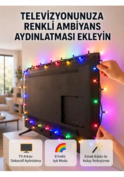 8 Modlu Led Işık Zinciri İç Mekan Dekoratif Aydınlatma Yeni Nesil Standart