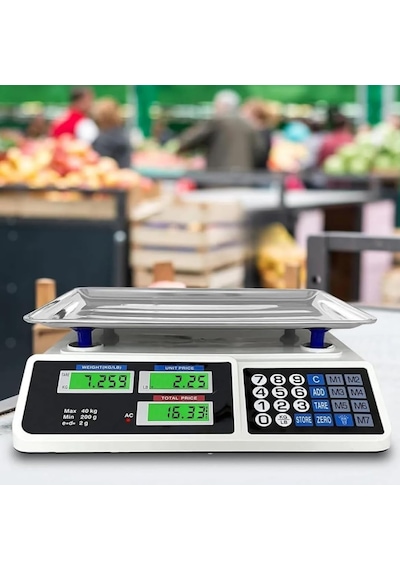 Manav Tartısı Elektronik Dijital Terazi, Bakkal Manav Market Ve Kasap Kullanımına Uygun, 40 Kg Kapasite, Hassas Ve D Diğer