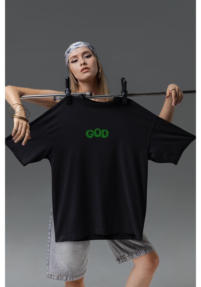 Dijital Baskılı Unisex Tshirt, Günlük Kullanıma Uygun Pamuklu Regular Tshirt Siyah