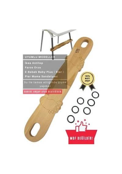 K&g Foot Rest Ahşap Mama Sandalyesi Ayak Koyma Desteği, Ikea Antilop, E Bebek Baby Plus Star Faros Orzo